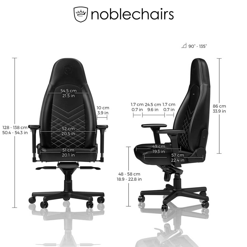 Noblechairs ICON Gaming Chair - Black/Platinum