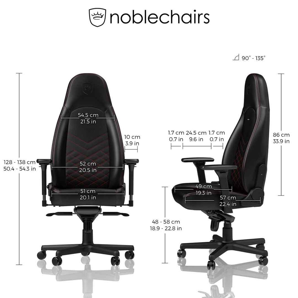 Noblechairs ICON Gaming Chair - Black/Red