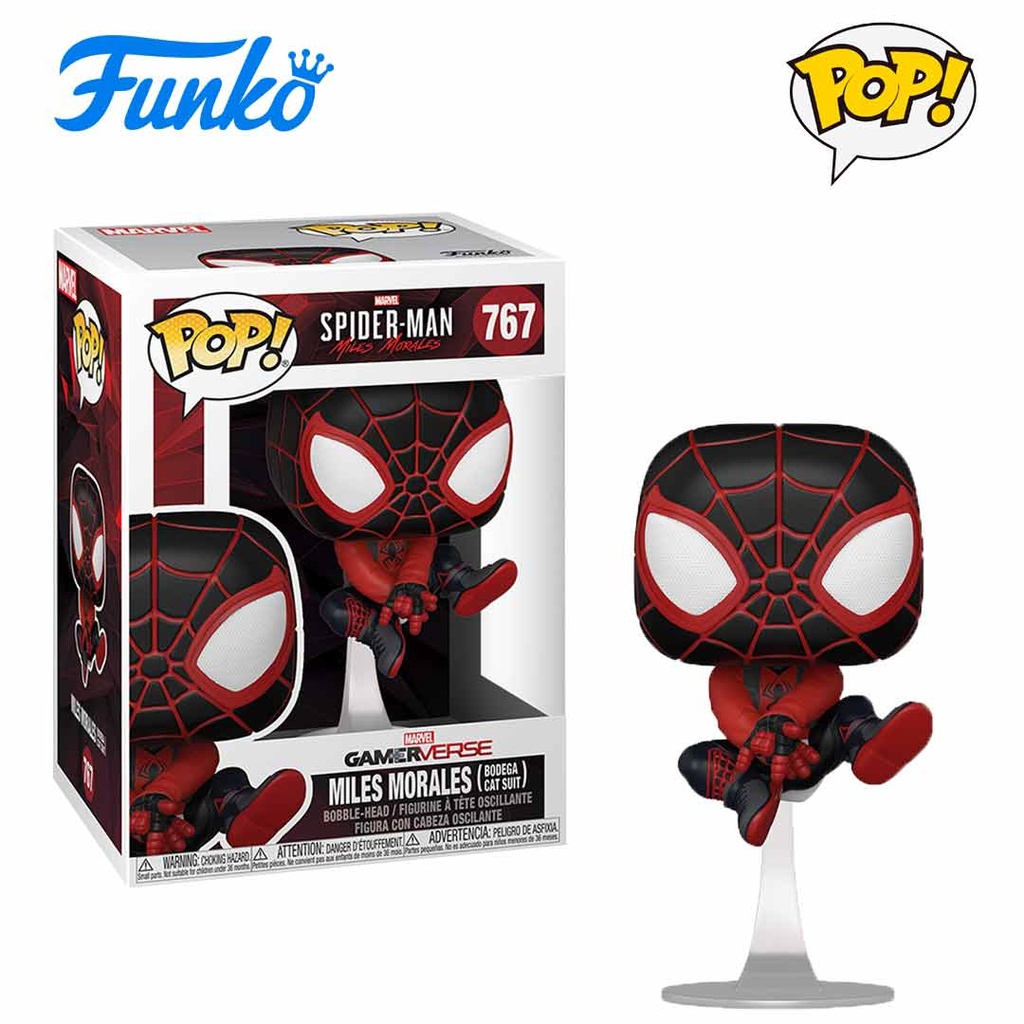 Funko Pop! Marvel Spider-Man: Miles Morales Miles (Bodega Cat Suit) Bobble Head Vinyl Figure