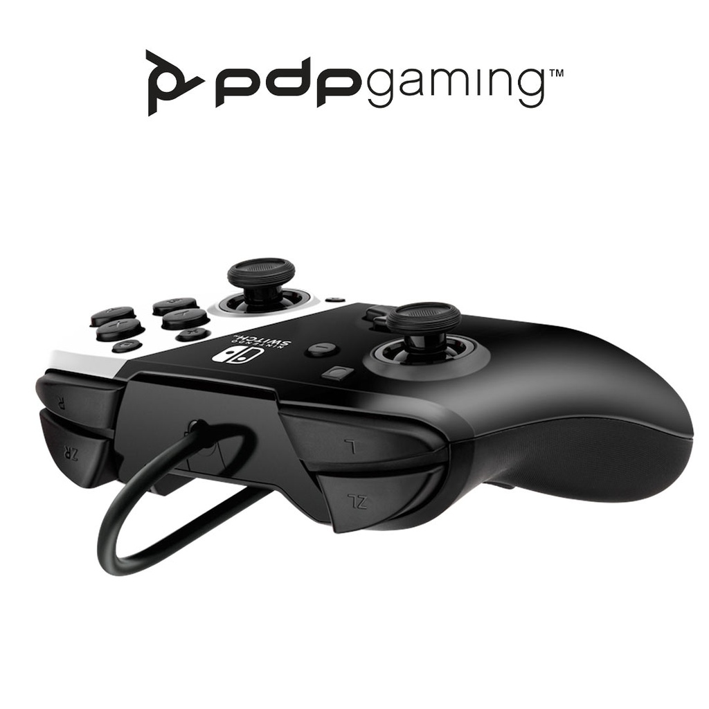 PDP NS OLED Faceoff Deluxe + Audio Wired Controller - Black/White