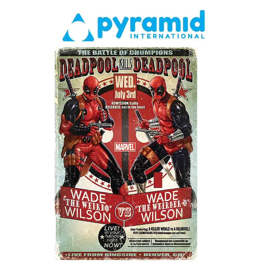 Pyramid - Deadpool Wade Vs Wade (Wooden Frame)