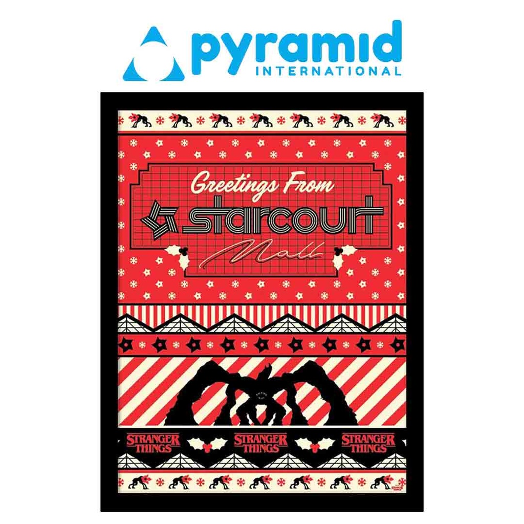 Pyramid - Stranger Things Greetings From Starcourt Mall (Wooden Frame)