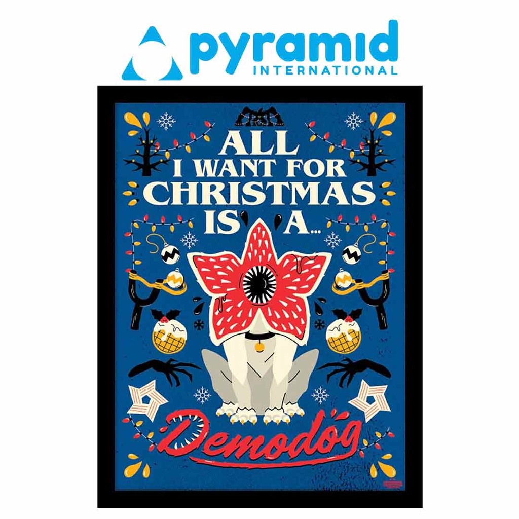 Pyramid - Stranger Things All I Want For Christmas (Wooden Frame)
