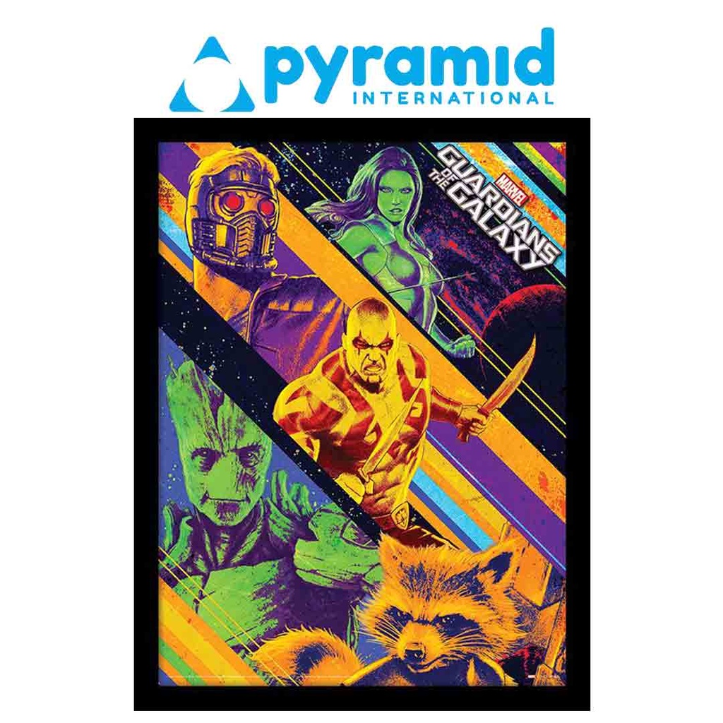 Pyramid - Guardians Of The Galaxy Character Collage (Wooden Frame)