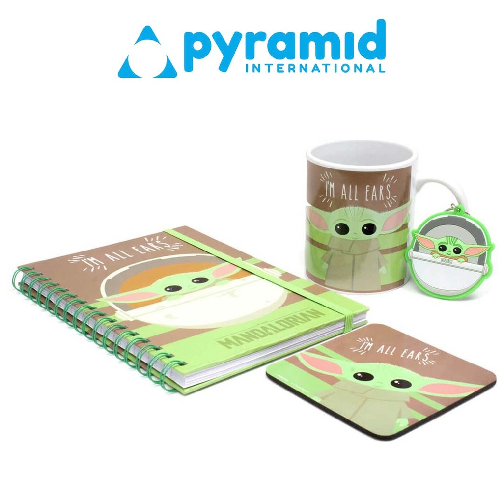 Pyramid-Star Wars The Mandalorian I am All Ears- Mug Coaster Notebook & Keychain Gift Set of 4