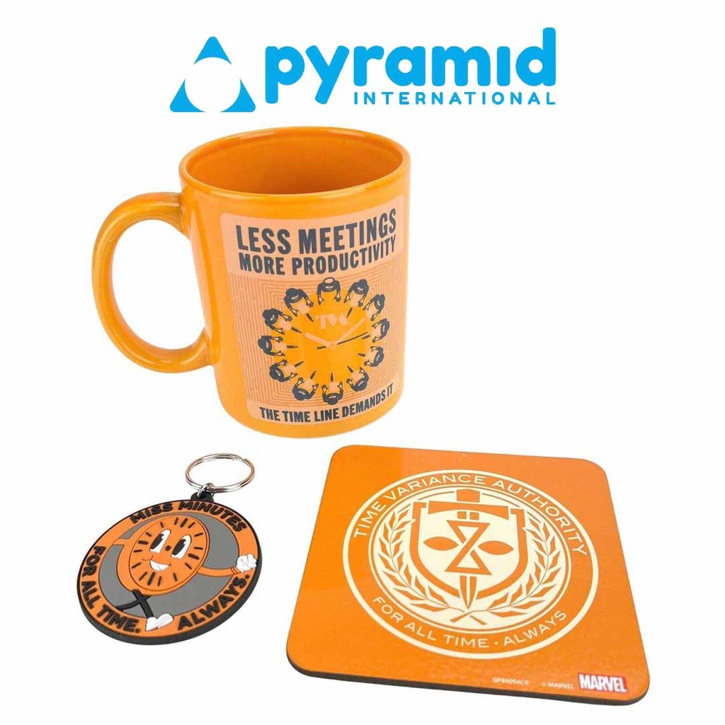 Pyramid- Marvel Loki Time Variance Authority- Mug Coaster & Keychain Gift Set of 3