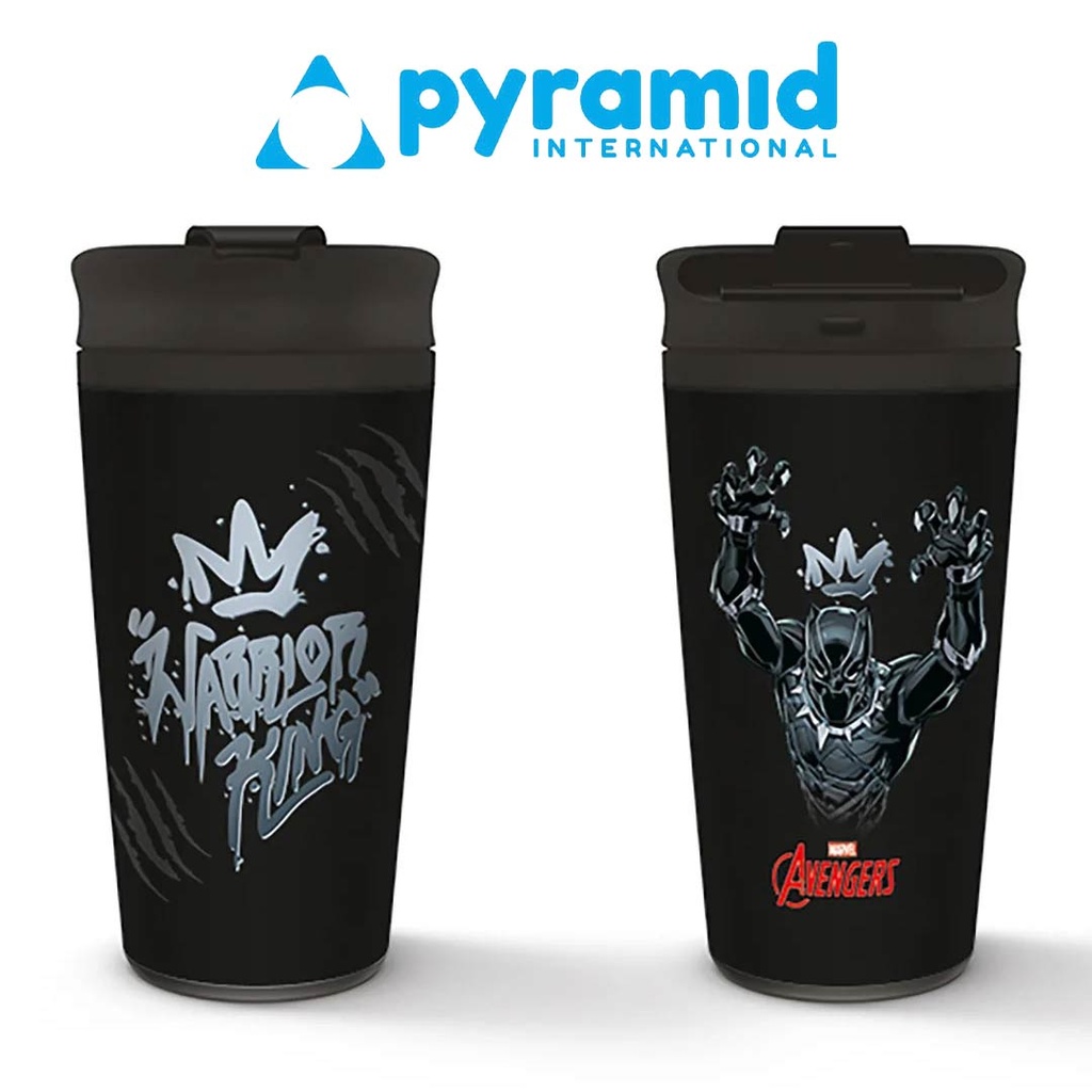 Pyramid - BLACK PANTHER  (WARRIOR KING) METAL TRAVEL MUG