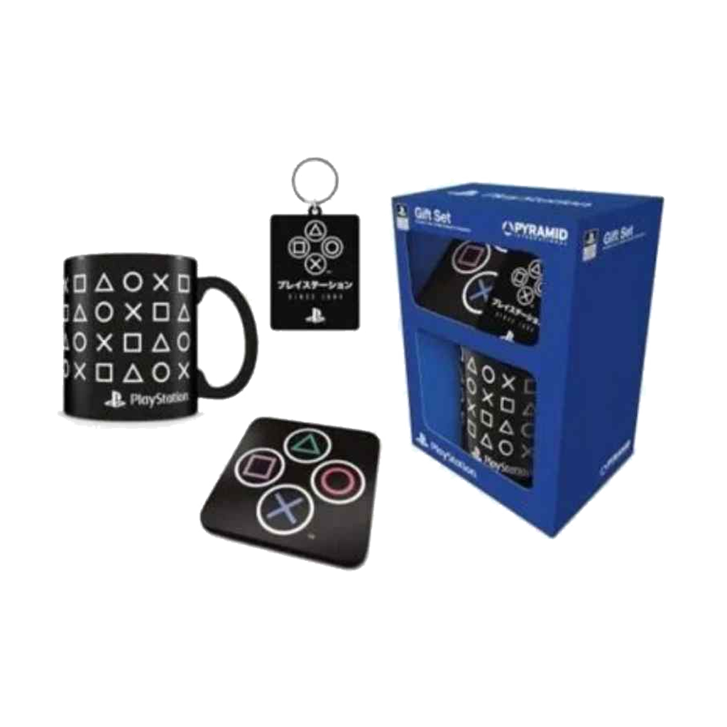Pyramid - PlayStation Ceramic Mug With Coaster And Keyring Gift Set of 3