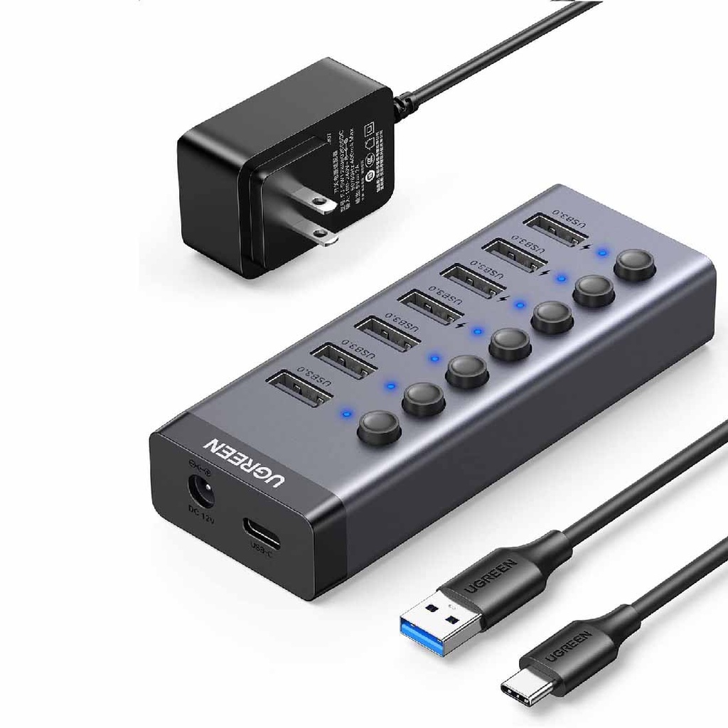 Ugreen USB 3.0 - 7 Port Hub -12V2A Power Supply