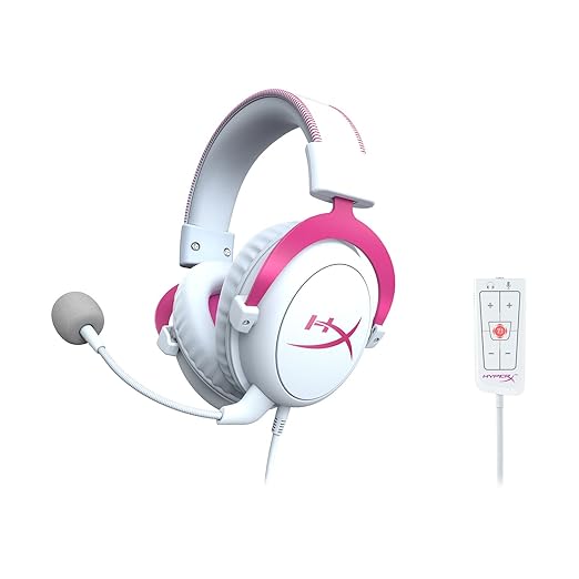HyperX Cloud 2 Wired Gaming Headset White/Pink