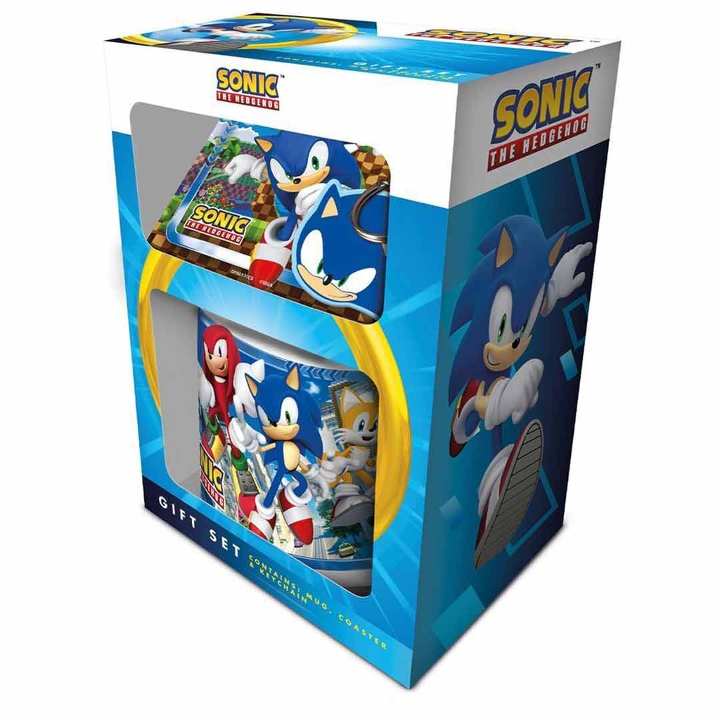 Pyramid- Sonic The Hedgehog Speed Freaks Mug Coaster & Keychain Gift Set of 3