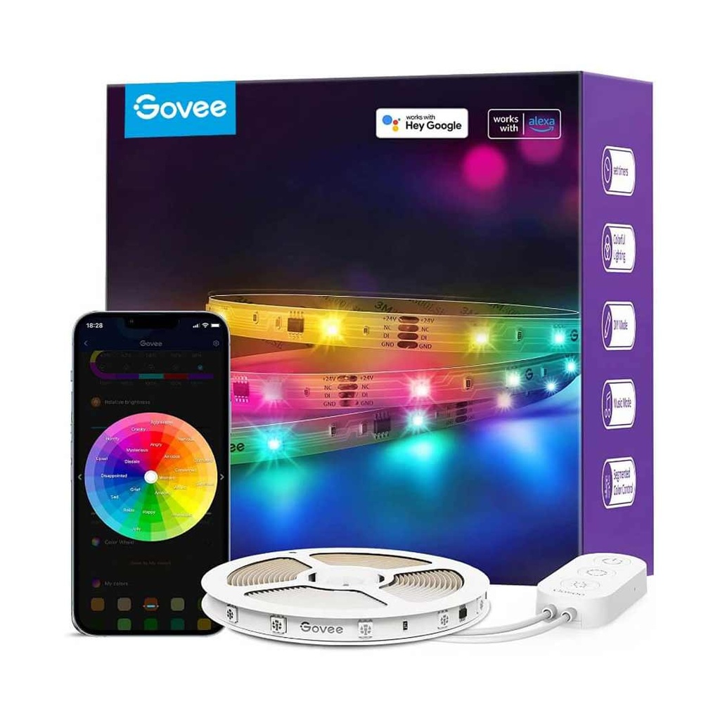 Govee RGBIC Basic Wi-Fi + Bluetooth LED Strip Lights (5 Meter)