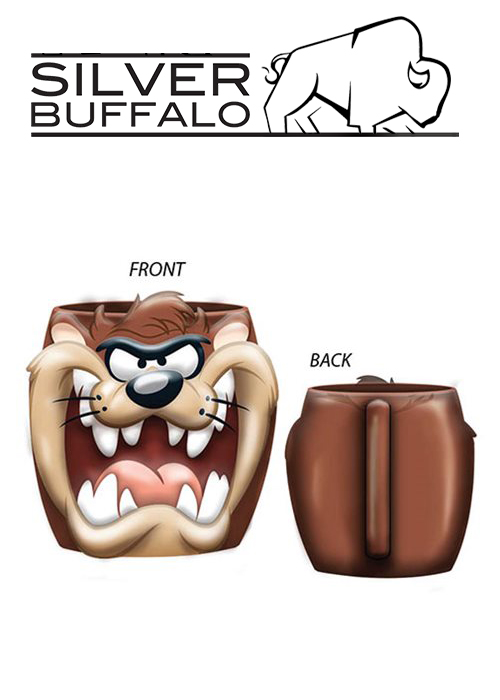 Looney Tunes Taz Face Ceramic 3D Sculpted Mug (Silver Buffalo)