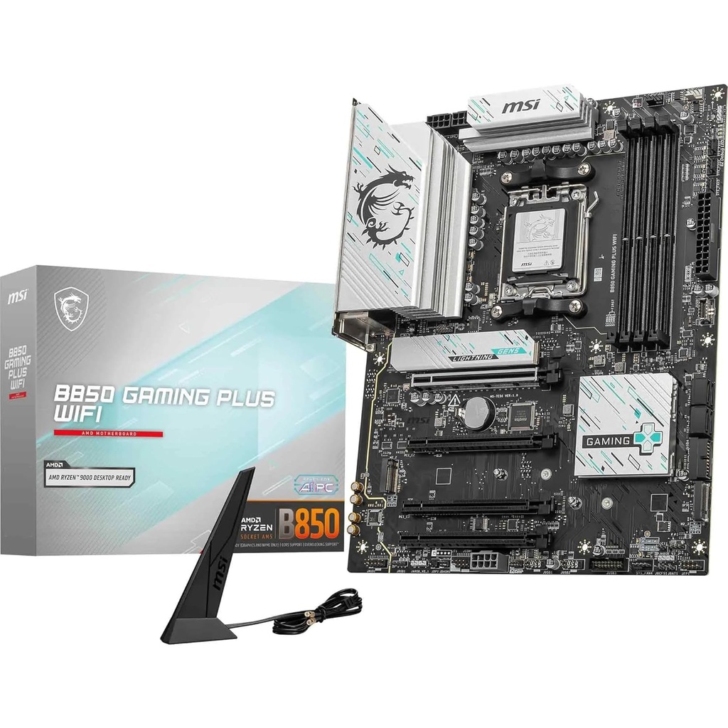 MSI B850 Gaming Plus Wifi, Ai PC, PCIe 5.0 Ready DDR5 AMD Ryzen Gaming MotherBoard