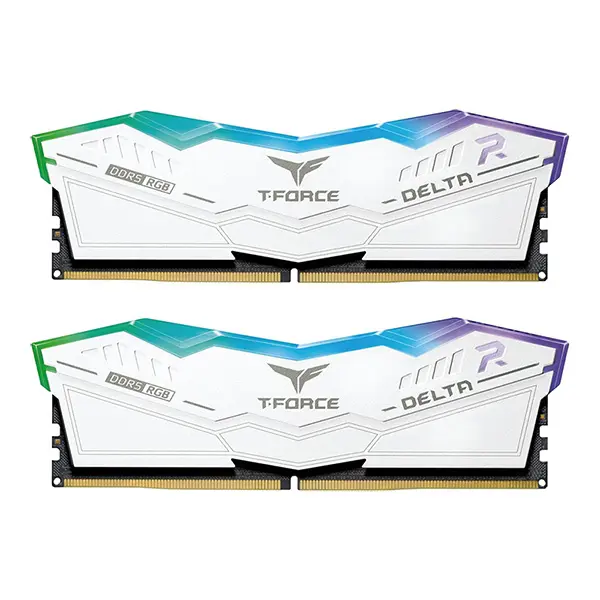 T-Force Delta RGB 64GB (32GB x 2) DDR5-6000 CL38 Ram- White