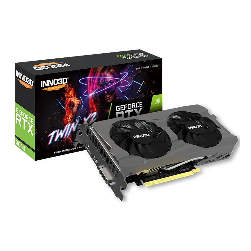 Nvidia INNO3D Twin X2 GeForce RTX 3050 8GB GDDR6 Graphics Card - Black