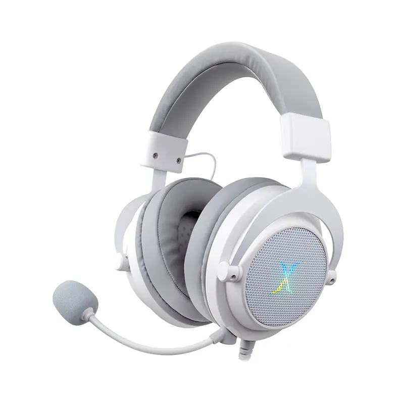 Foxxray Poseidon USB Wired Gaming Headset White/Grey