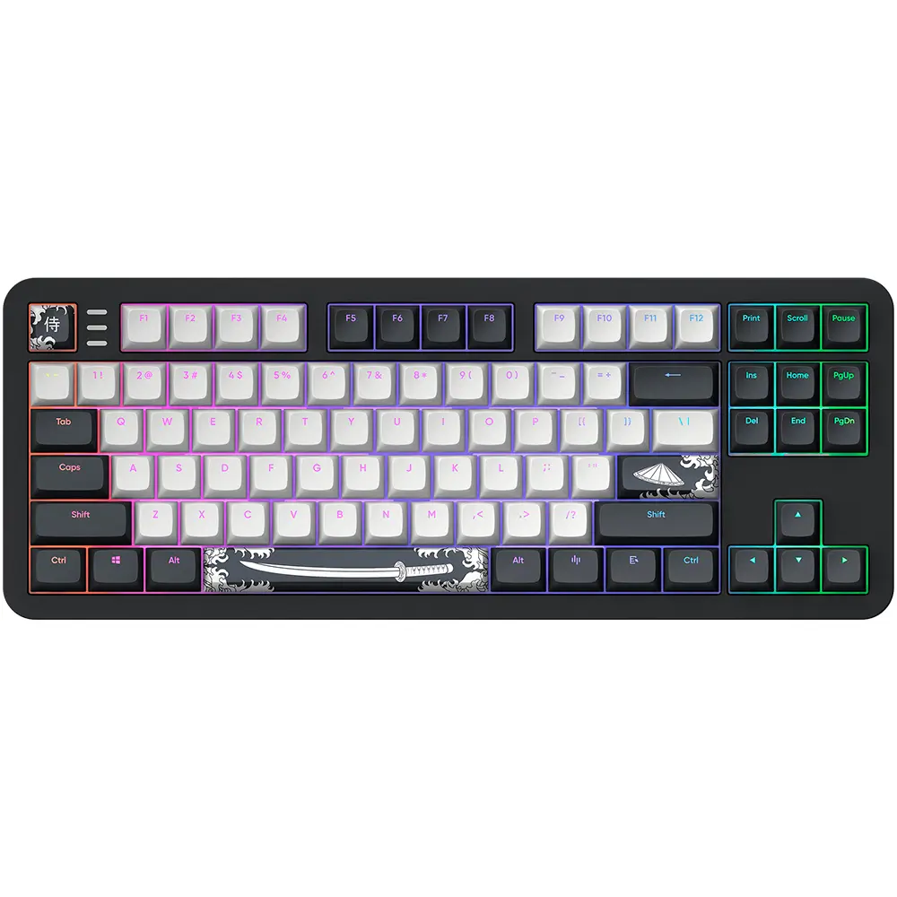 Dark Project ALU Bushido Wired Mechanical Gaming Keyboard (ANSI)-Black/White