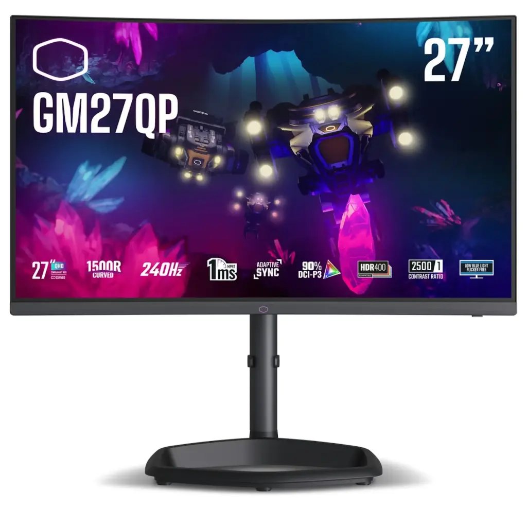 Cooler Master Gaming Monitor Curved 27"-2K QHD 2560x1440-240Hz-1MS-2.0 HDMI-Black
