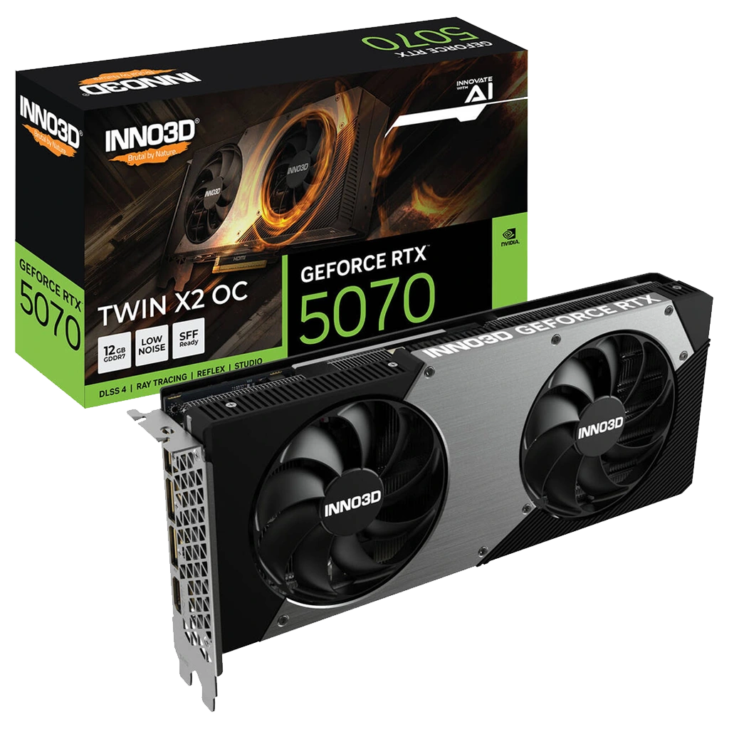 Nvidia INNO3D X2 OC GeForce RTX 5070 12GB GDDR7 Graphics Card - Black