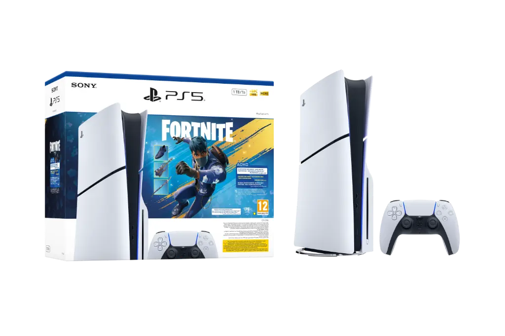 PS5 Slim Console Disk Fortnite Flowering Chaos Voucher Bundle