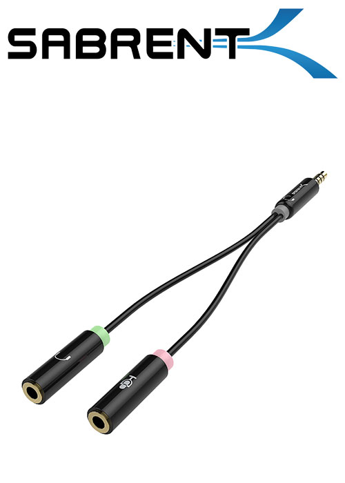 Sabrent 3.5mm Headset Splitter Adapter