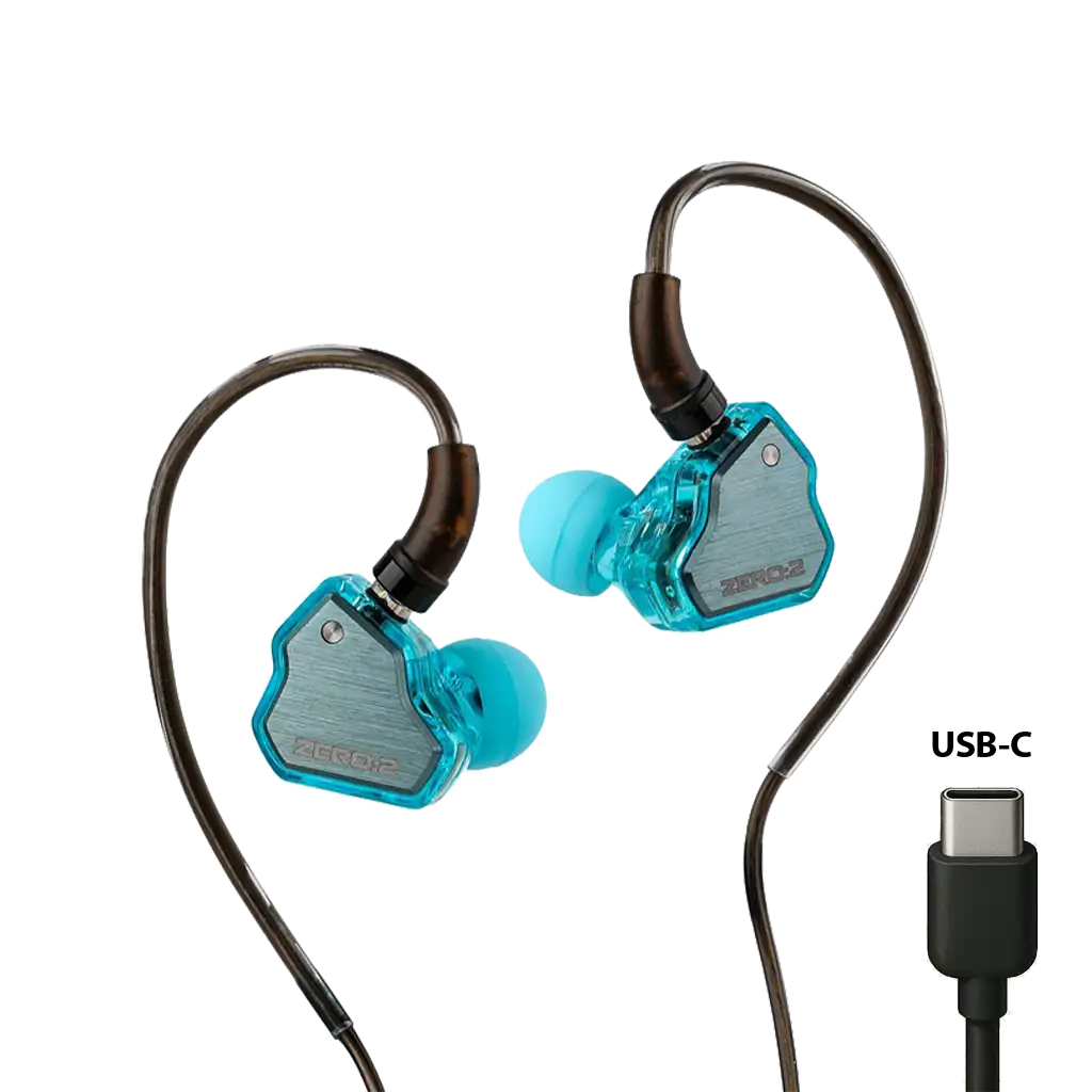 7HZ Zero:2 TYPE C Wired Gaming In-Ear Monitor Blue with MIC
