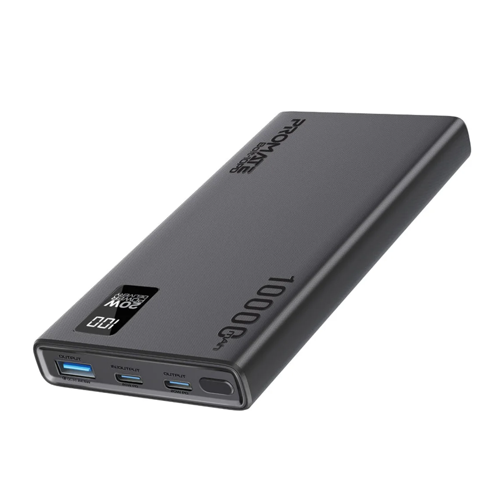 Promate 10000Mah Dual USB-C Smart Charging Power Bank