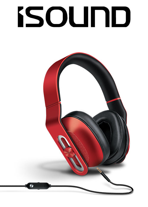 ISOUND HM-330 WIRED HEADPHONES - RED