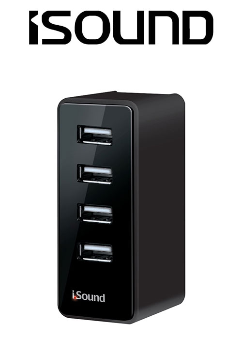 ISOUND 4 USB Wall Charger Pro - Black