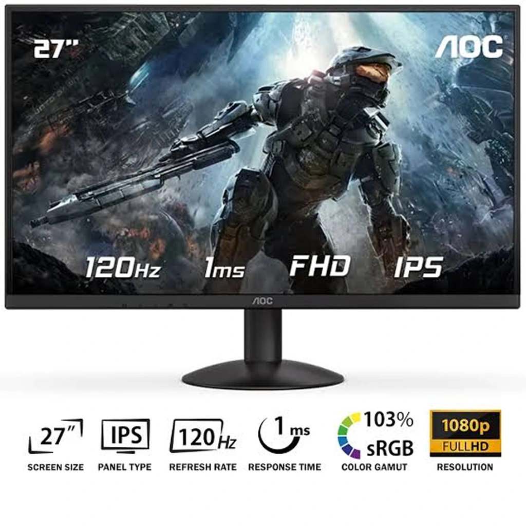 AOC 27 Inch FHD 120HZ/1920x1080/1MS/1.4 HDMI Gaming Monitor - Black