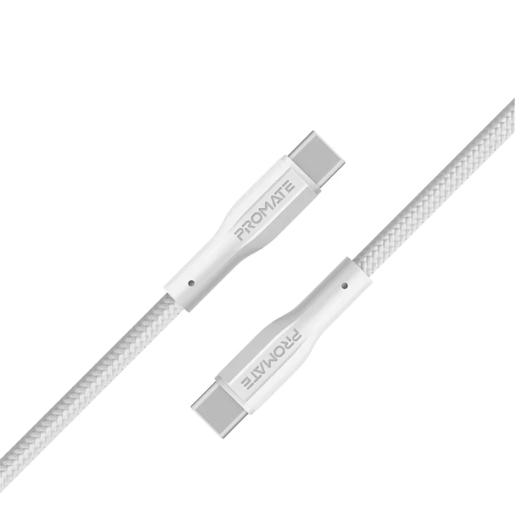 Promate xCord-AC Super Flexible Data and Charge USB-C Cable White