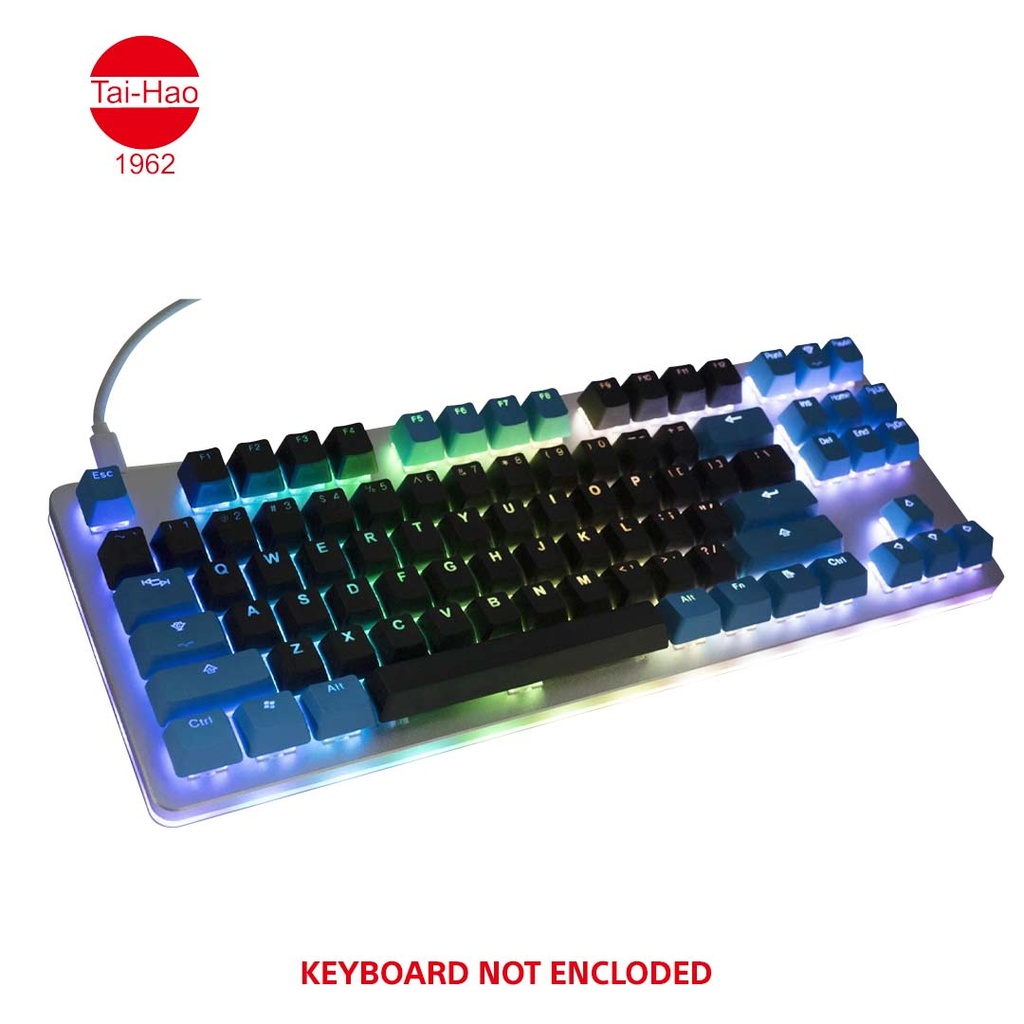 Tai-Hao 116-Keys PBT Double Shot Backlit-Keycap Set - Blue/Black