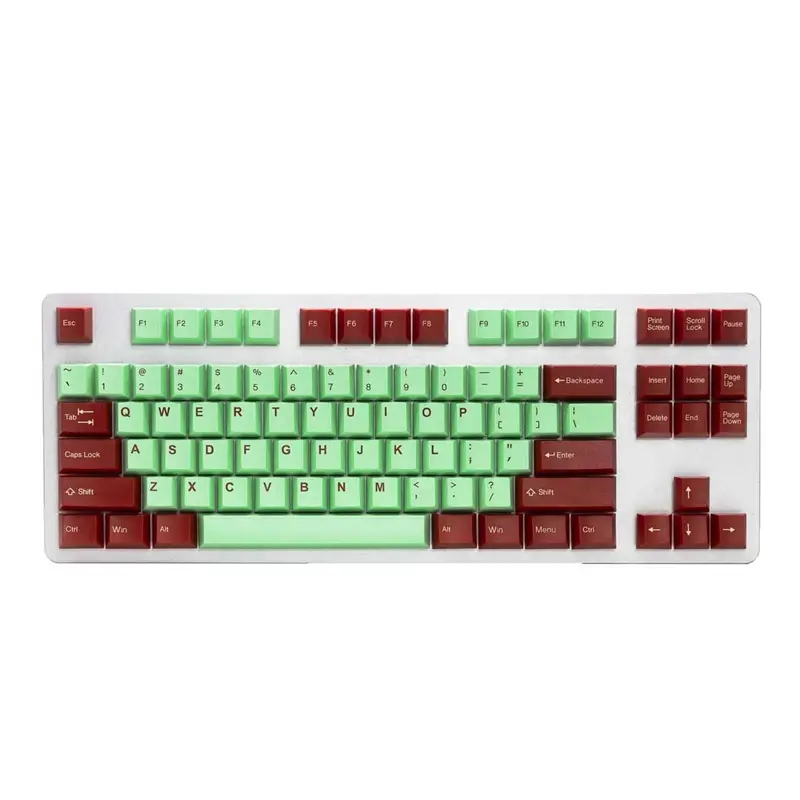 Tai-Hao 111-Keys ABS Double Shot Cubic-Keycap Set - Mint/Red