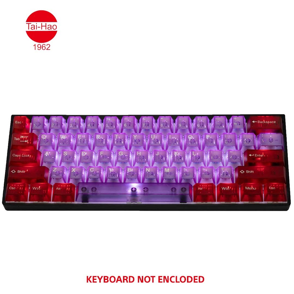 Tai-Hao 116-Keys ABS Double Shot Cubic-Keycap Set - Translucent Atomic Purple