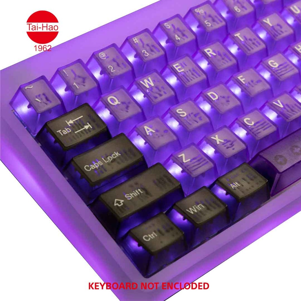 Tai-Hao 152-Keys ABS Double Shot Cubic-Keycap Set - Translucent Purple Boom