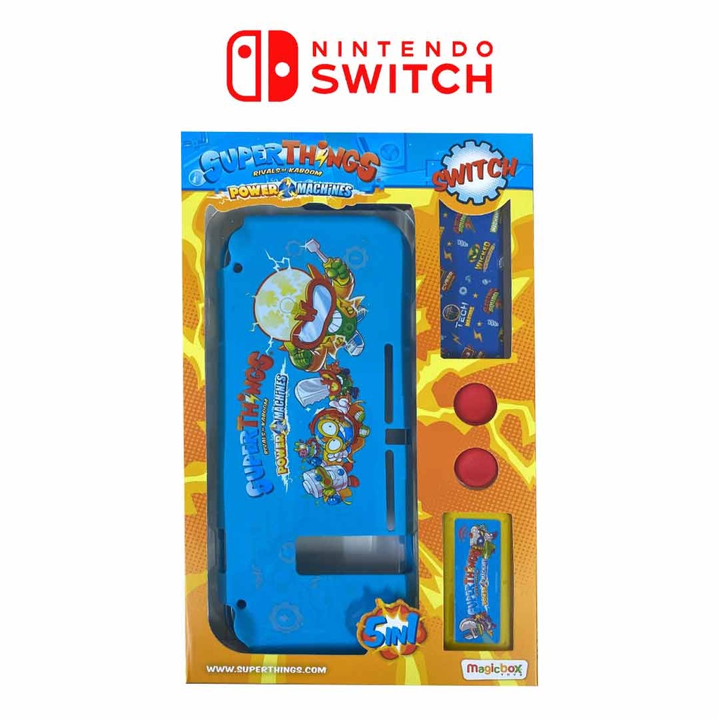 NS Indeca Kit Superthings Power Machine 5&1 (Silicone Case/Grips/Suede/Case For 4 Games)