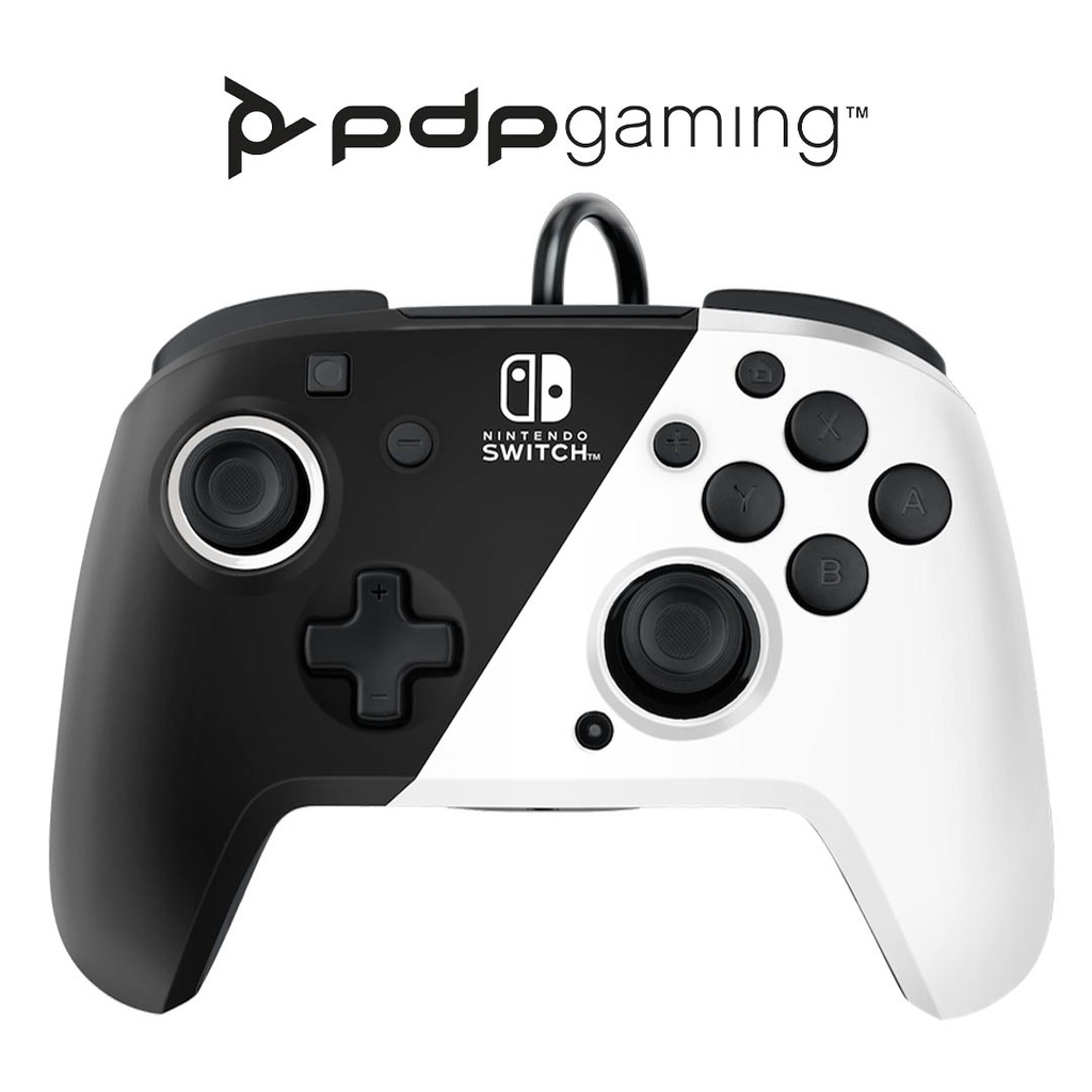 PDP Nintendo Switch OLED Faceoff Deluxe + Audio Wired Controller - Black/White