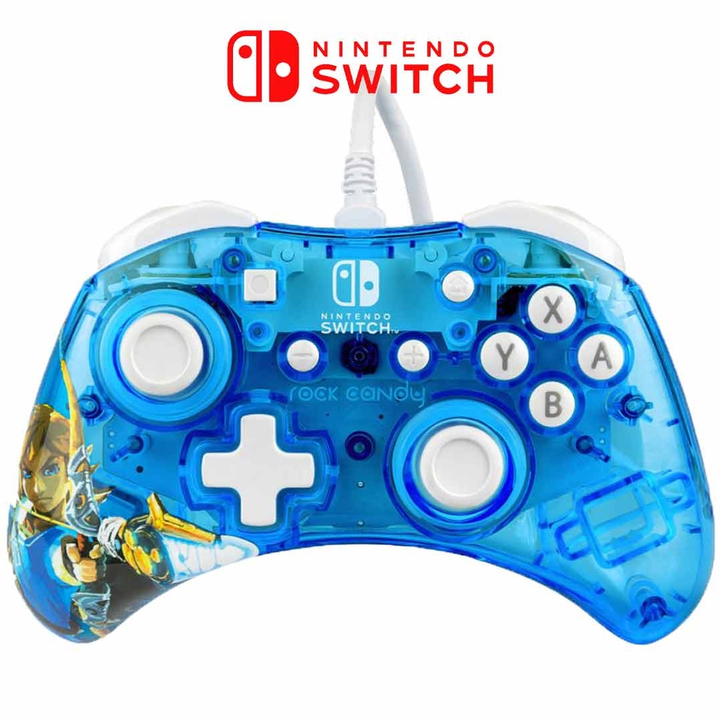 Nintendo Switch Rock Candy Wired Controller Zelda Breath Of The Wild Blue