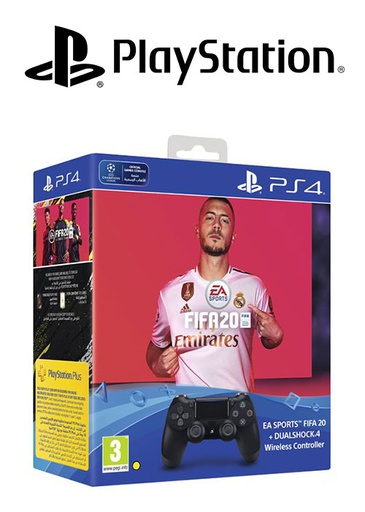 [S414498] PS4 DS4 Controller Black + FIFA 20 Bundle 