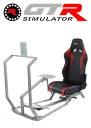 [675865] GTR Simulator GT Model with Mounts for Controls, Pedals and Display Adjustable Leatherette Seat - Black/Red