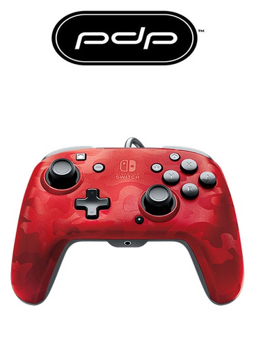 [676025] PDP NS Face-off Deluxe Controller + Audio (Camo Red)