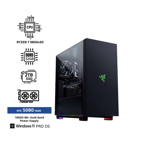 [698548] Geforce RTX 5080 Series Bundle Gaming PC EX3-B Ryzen 7 9800X3D/32GB RAM/2TB SSDM.2/WIN11
