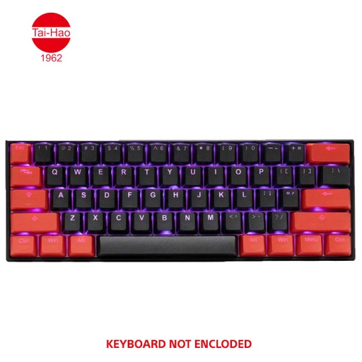 [677737] Tai-Hao 117-Keys PBT Double Shot Backlit-Keycap Set - Red/Black